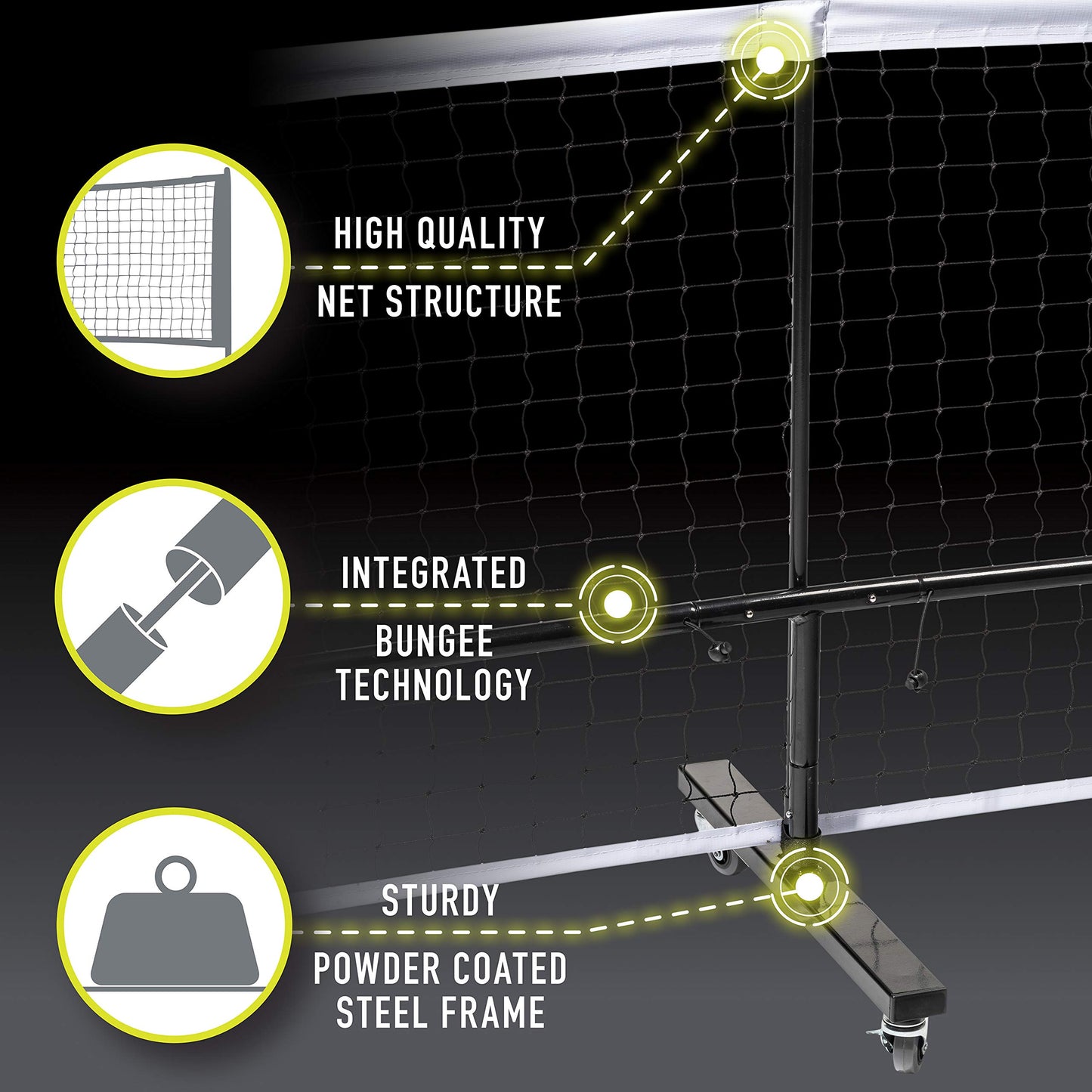 Franklin Sports Pickleball Net - Official Size with Wheels -Superior Portability