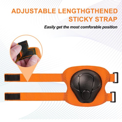 Knee Pads for Kids， Knee Pads and Elbow Pads Set Toddler 3-10 Years Protective Gear Set for Girls Boys with Wrist Guards for Skating Cycling Bike Rollerblading Scooter (Orange, S(3-7years))