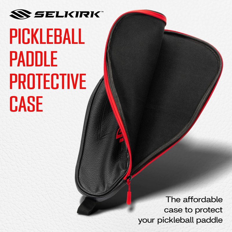 Selkirk Sport Premium Pickleball Paddle Cover (Black/Red) | Durable Leather Pickleball Covers for Paddles | Premium Accessories and Equipment