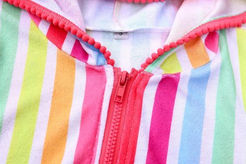 LUCKYGAL Girls Swim Cover Up Kids Swimsuit Coverup Terry Zip-Up Beach Bathing Suit Wraps with Sunglasses
