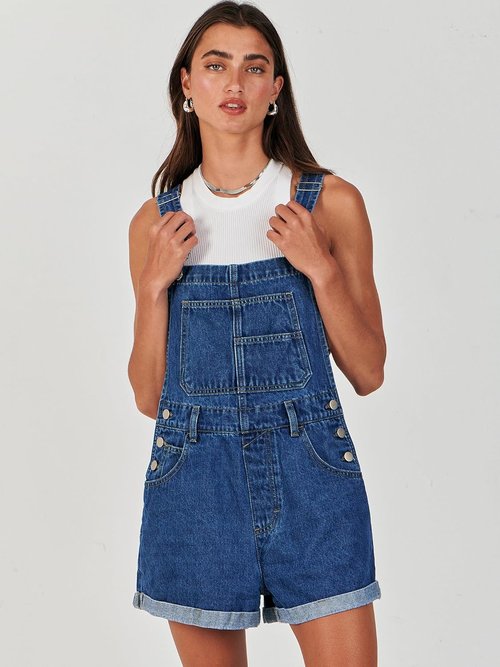 ANRABESS Denim Shorts Overalls for Women - Casual Loose Fit Adjustable Summer Romper | Stylish Jean Shortalls