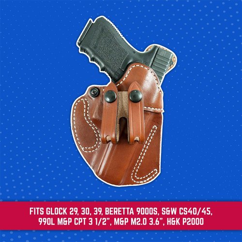 DeSantis Cozy Partner Gun Holster - Holster IWB, Conceal Carry, Compatible with GLOCK 29, 30, 39 - BERETTA 9000S - S&W CS40/45, 990L M&P CPT 3 1/2"" - M&P M2.0 3.6"", H&K P2000 - Right Hand Draw, Black