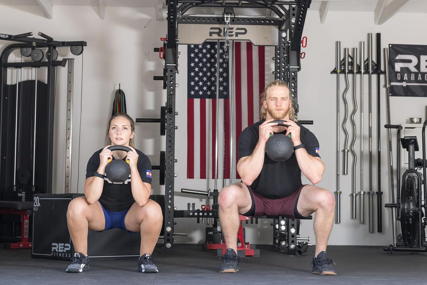 REP Fitness Single Kettlebells - Cast Iron Strength Training Weights | 5lb to 50lb Range for Home Gym