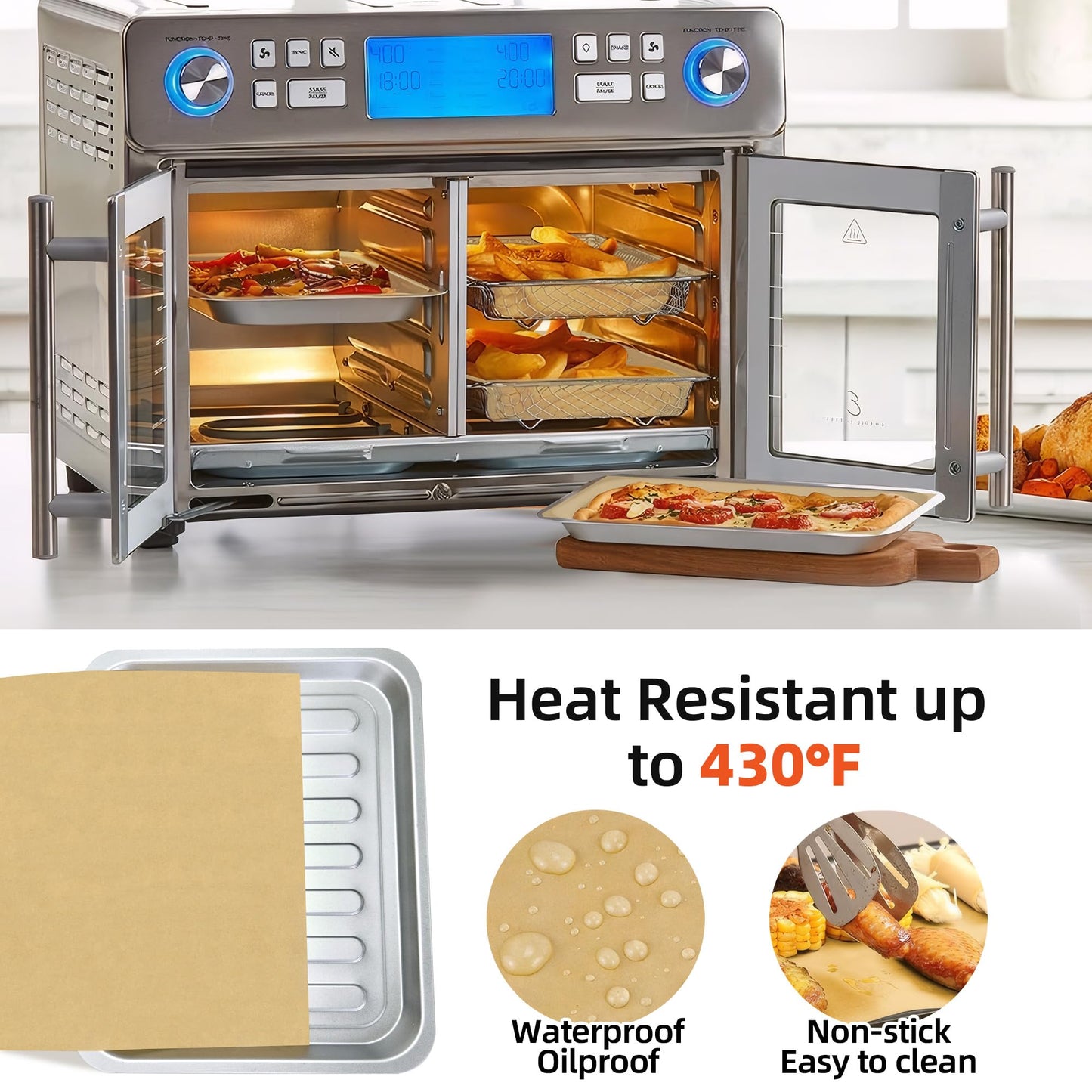 Air Fryer Paper Liners Compatible with Emeril Lagasse French Door 360 air fryer, 100 PCS Small Size Parchment Paper Disposable Square Parchment Paper Sheets, Accessories for Emeril Lagasse air Fryer