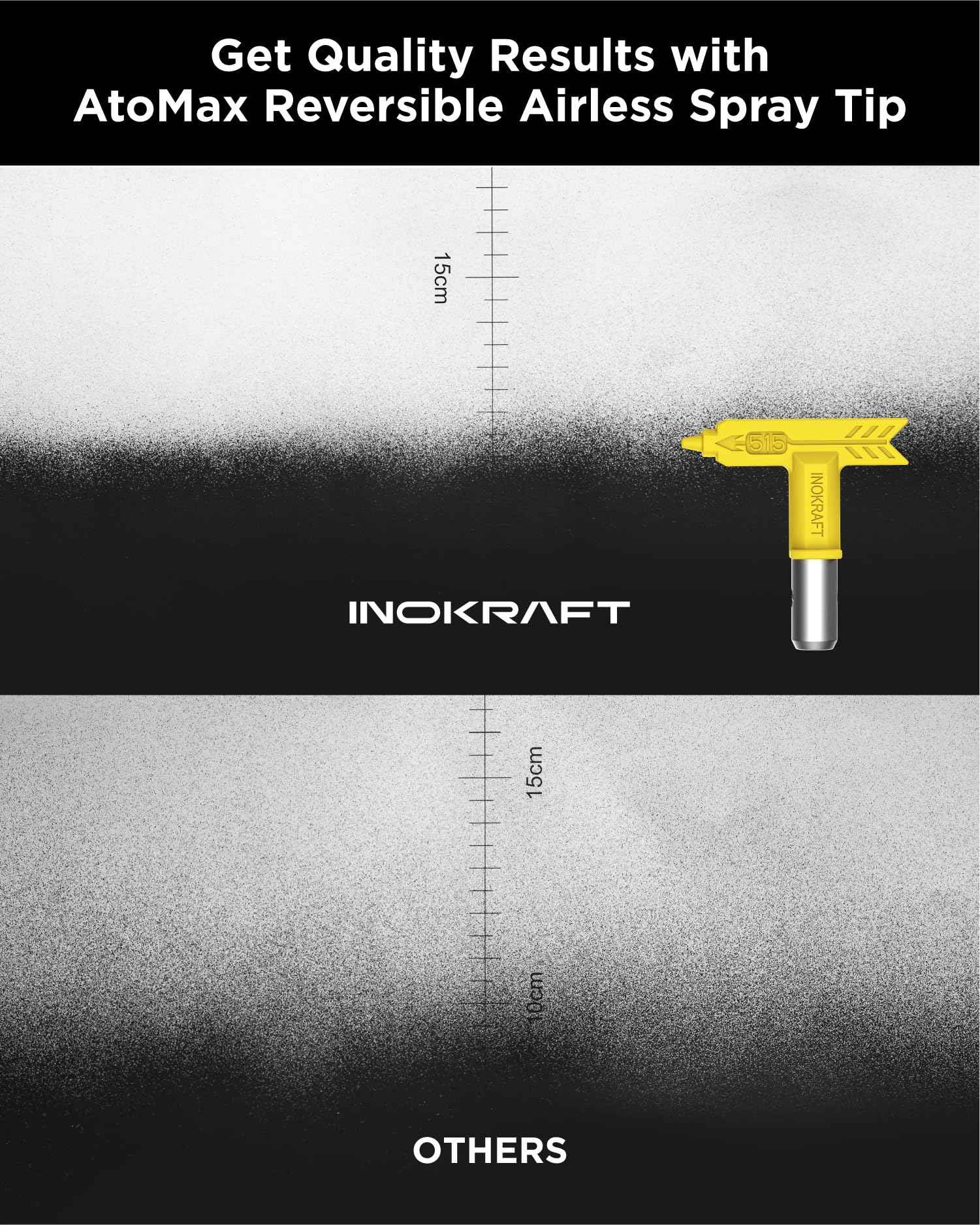 InoKraft 517 Spray Tip AtoMax Reversible Airless Spray Nozzles for Airless Paint Spray Guns, Airless Sprayer Accessories, for Contractor Homes Buildings Garden Decks (517)