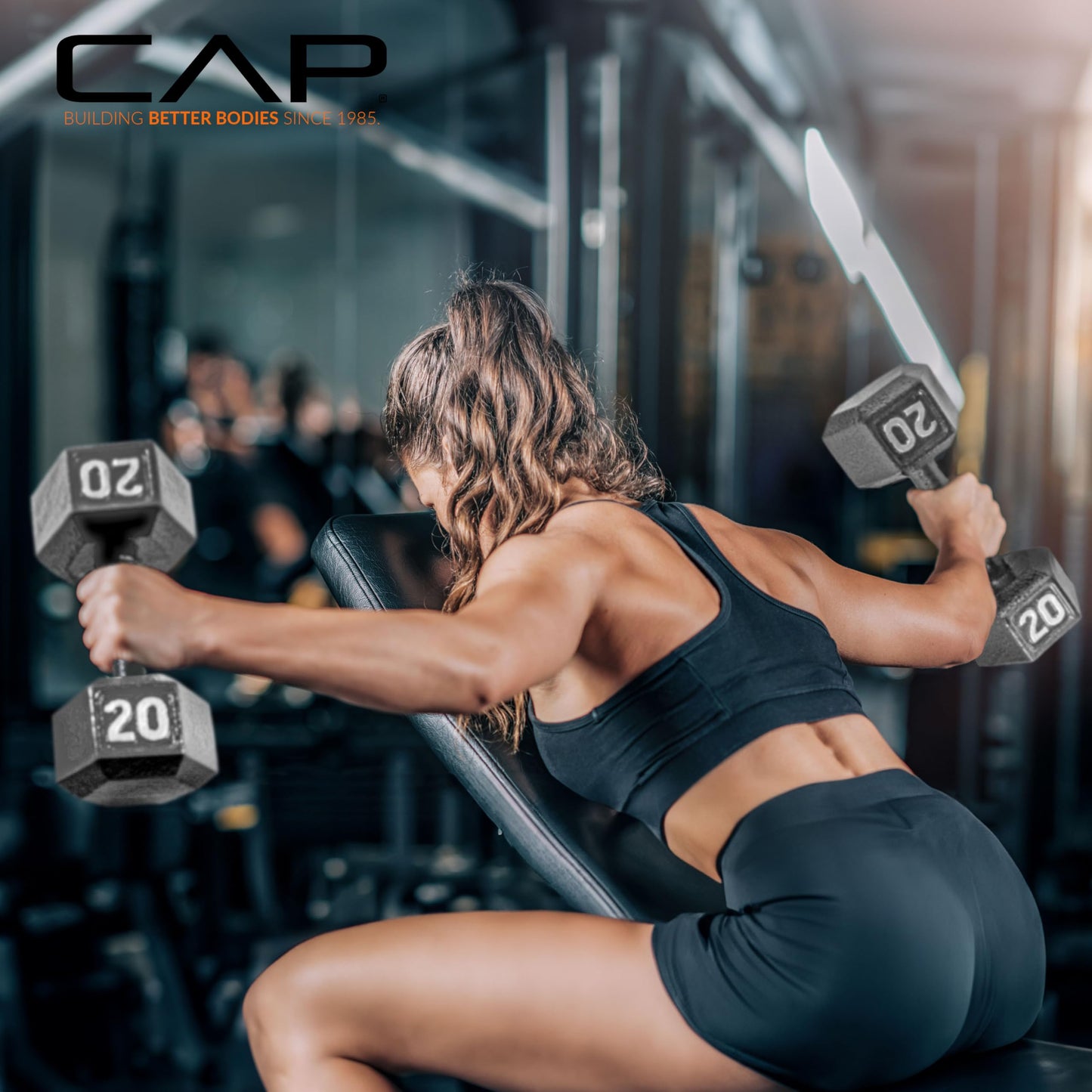 CAP Cast Iron Hex Dumbbell, Pair, 20 lb