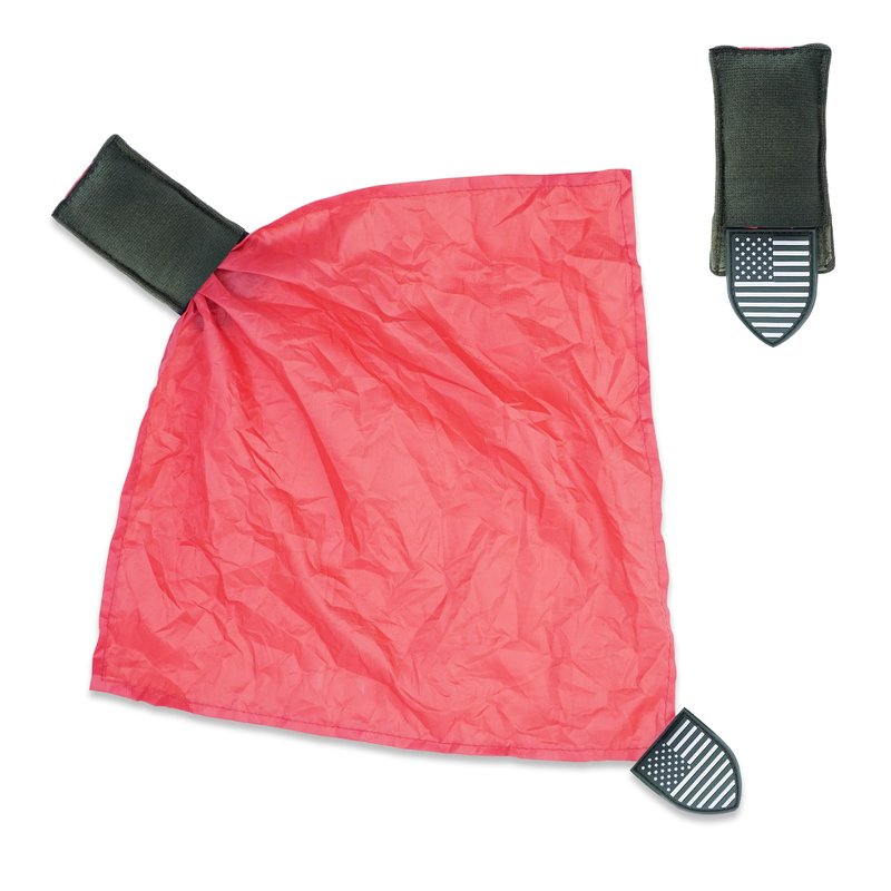 GHX Fitness Airsoft Red Dead Rag - Quick Release Rag with US Flag Patch, High Visibility Airsoft Accessories & Gear with Molle Vest, Pouch & Helmet Compatibility - Olive Green