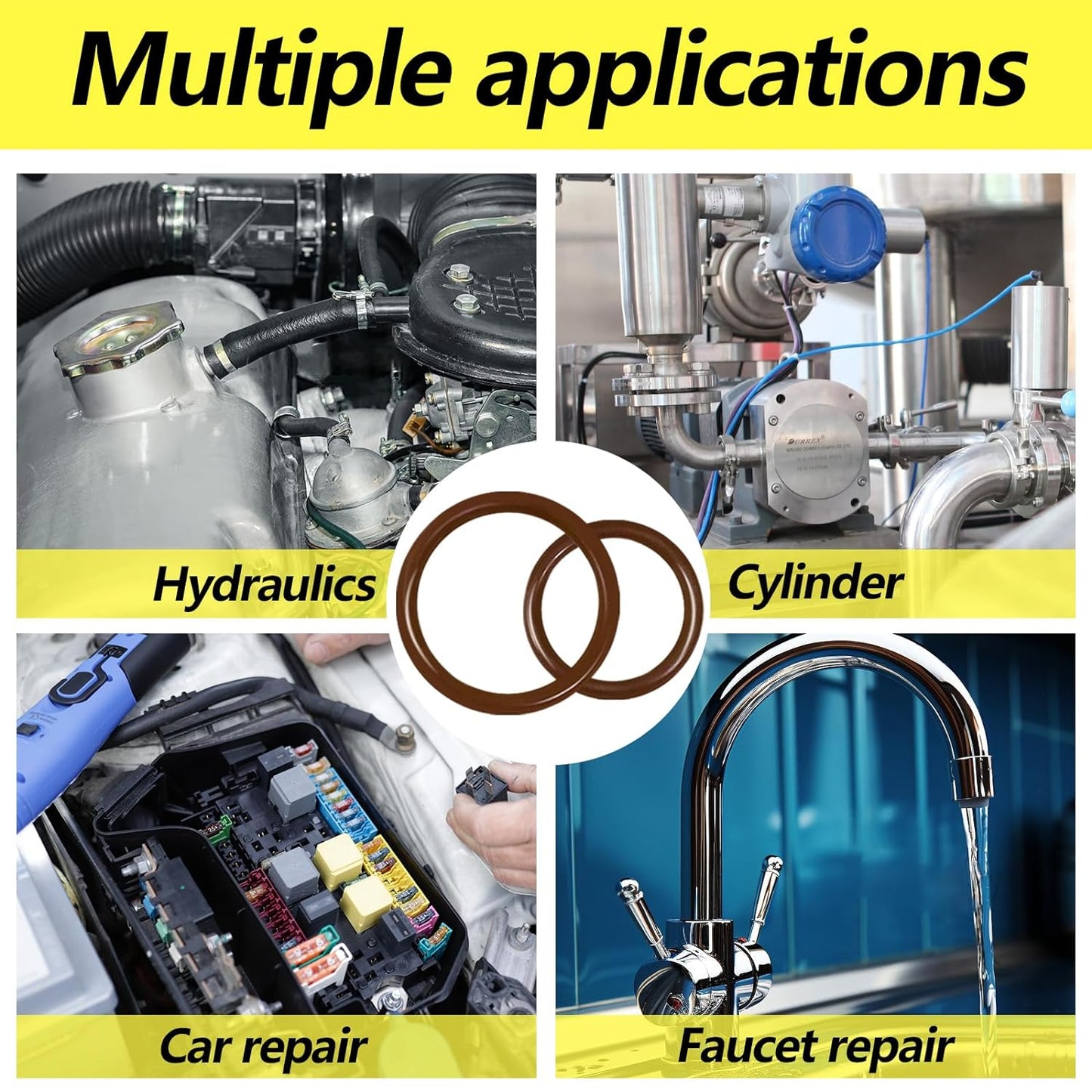 Viton O-Ring Assortment Kit by [Brand Name] - 386 PCS in 30 Sizes for Automotive & Plumbing Repairs | 75A Durometer