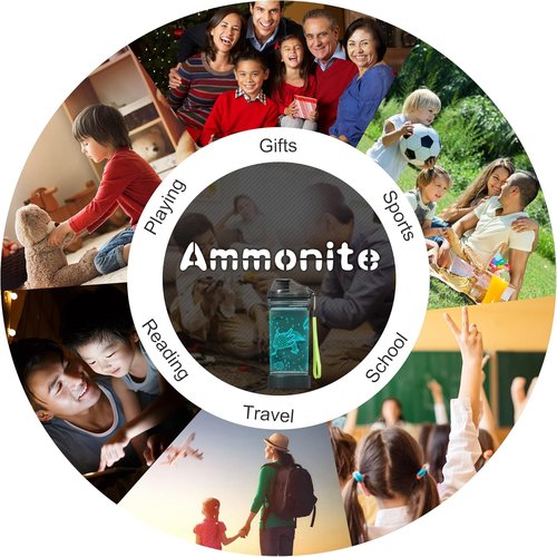 Ammonite Axolotl Water Bottle - 14 OZ Tritan BPA-Free Travel Cup with 3D Glowing LED Light | Perfect Gift for Kids