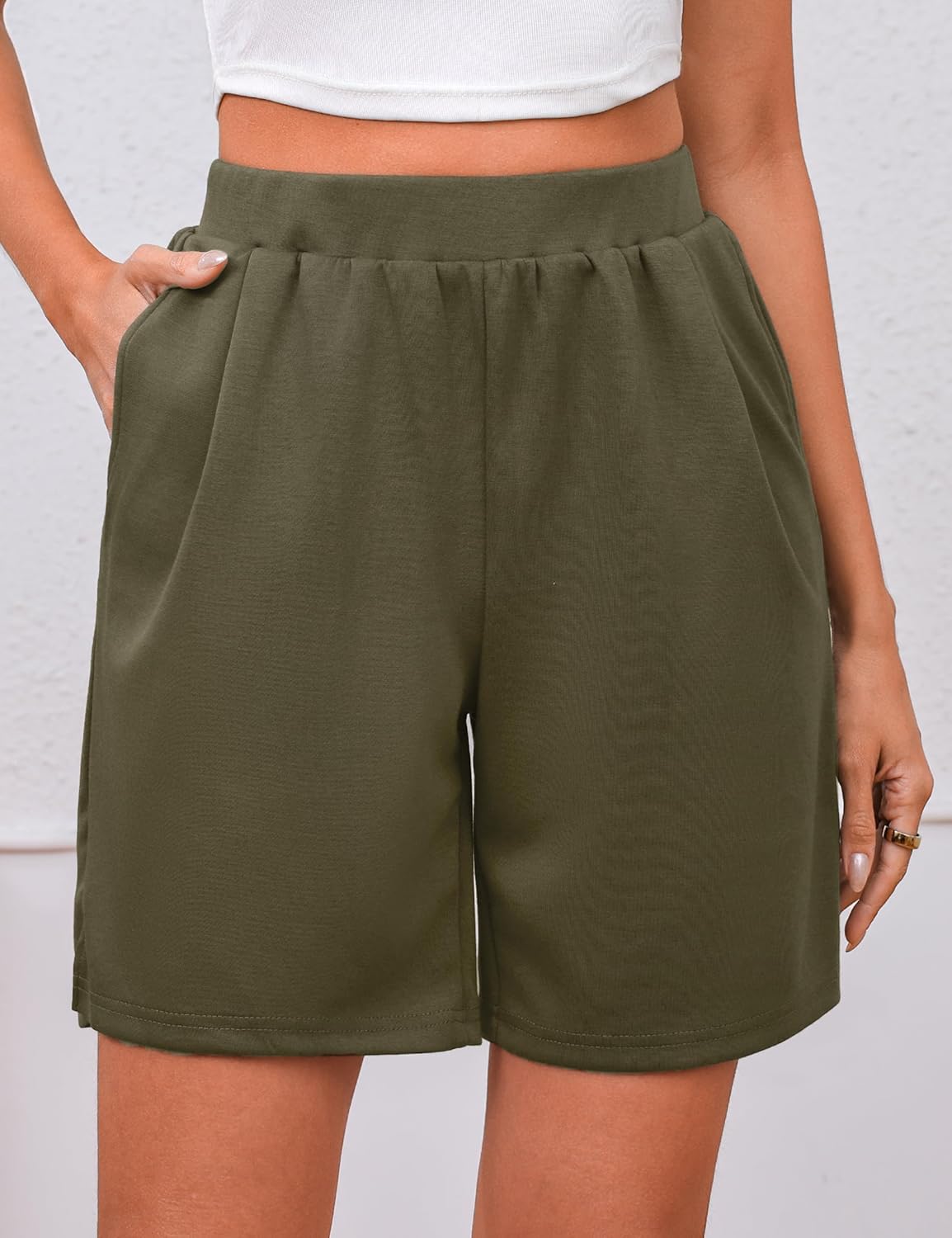 Quenteen Women's Air Layer Shorts - Casual Summer Athletic Lounge Shorts with Pockets