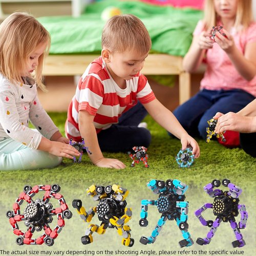 Gokeey Transformable Fidget Spinners - 4 Pcs Stress Relief Sensory Toys for Kids & Adults | Perfect for Ages 8-13