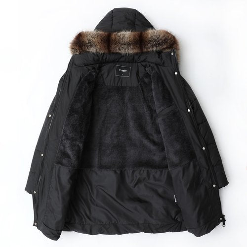 GOLDLADIES Women's Long Winter Puffer Coat Waterproof Jacket Thickened Down Alternative Parka with Detachable Hood