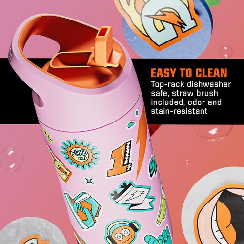 Gatorade Kids' 12oz Stainless Steel Water Bottle - Double-Wall Insulation & Vacuum Sealed Thermo Mug