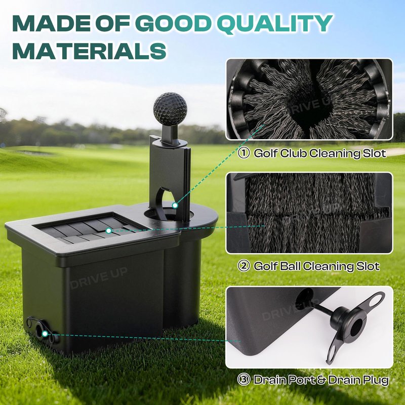 DRIVE UP Golf Cart Ball Washer and Club Cleaner Kit, Driver Side EZGO Golf Ball Cleaner and Club Head Washer, Suitable for RXV Gas and Electric Golf Carts, OEM 603836