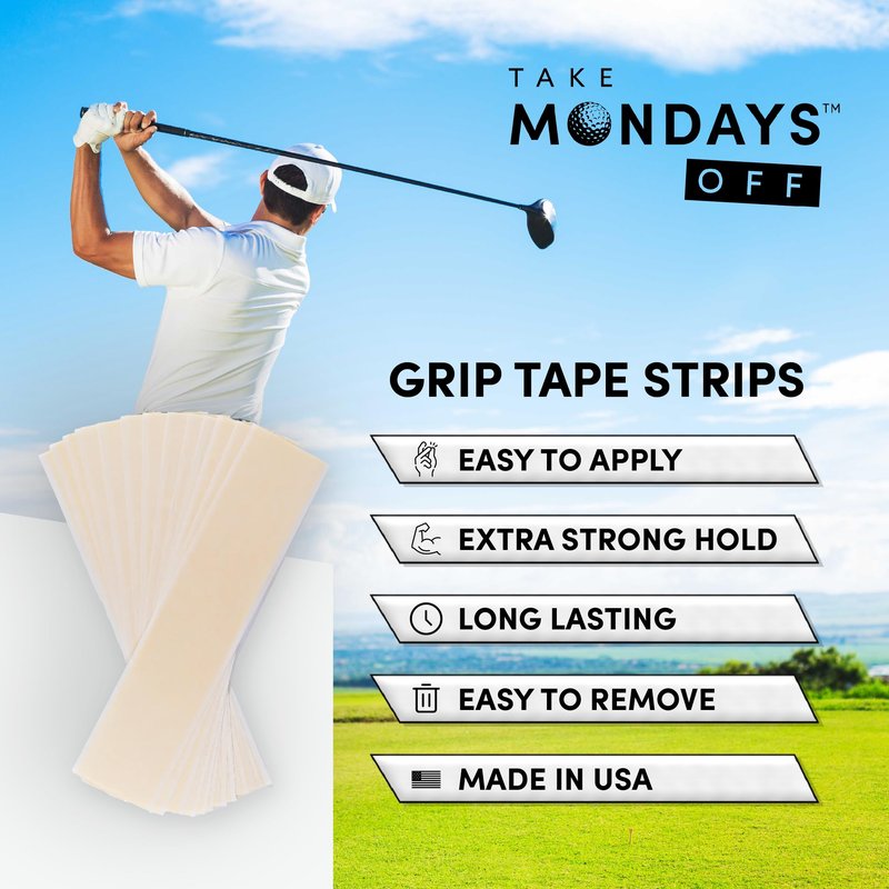 Take Mondays Off Golf Club Regripping Kit - Professional Golf Grip Solvent (4 oz) and 15 Grip Tape Strips 2" x 10"