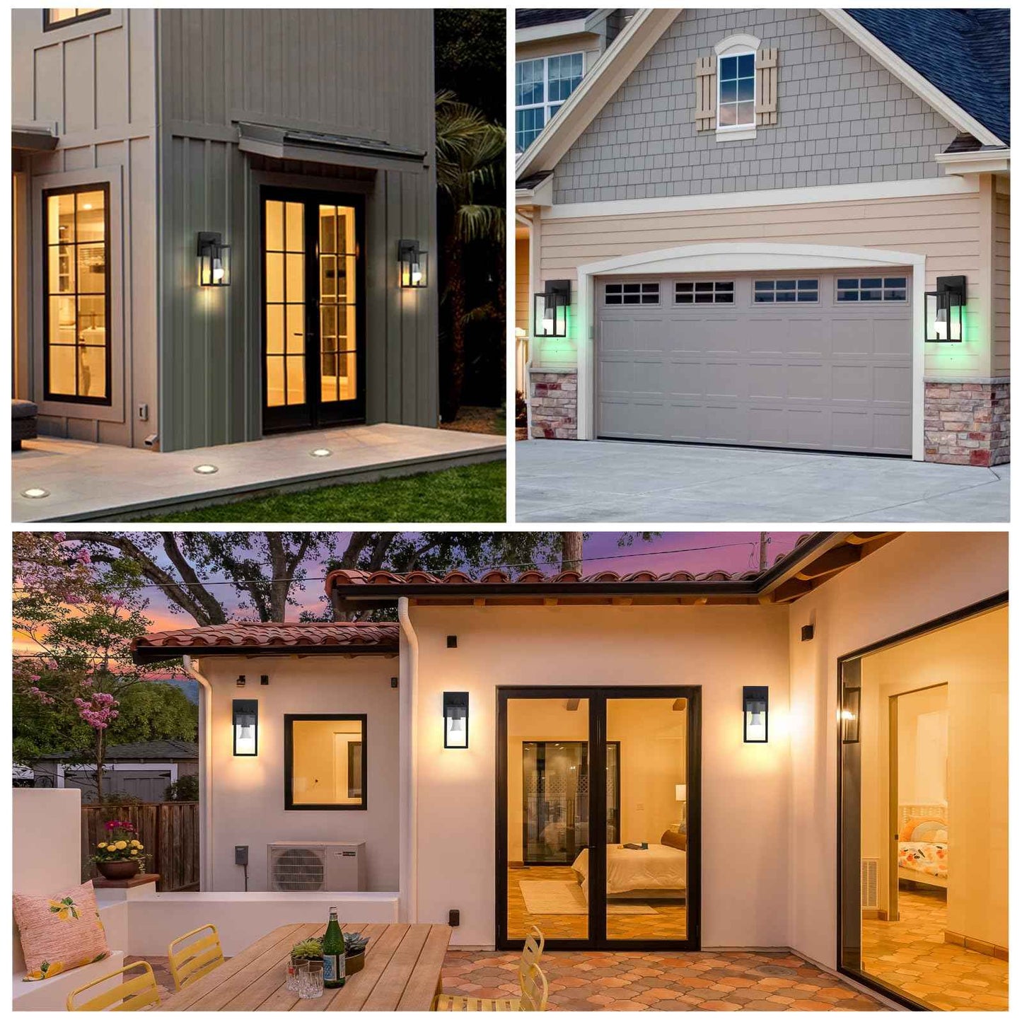 ZSLAIFU Outdoor Wall Lights, Outdoor Light Fixture, Outside Lights for House with E26 Smart Bulb, Front Porch Light Waterproof Glass Black Exterior Lighting Fixtures for House, Patio, Garage (1pc)