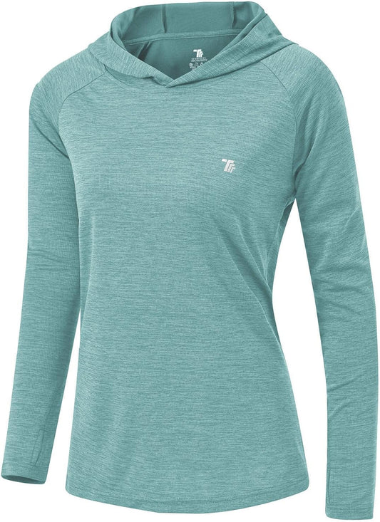 TBMPOY Women's Sun Protection Hoodie - UPF 50+ Long Sleeve Lightweight Fishing & Hiking Shirt