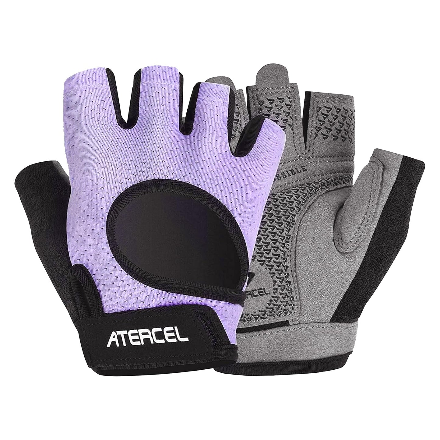 ATERCEL Weight Lifting Gloves Full Palm Protection, Workout Gloves for Gym, Cycling, Exercise, Breathable, Super Lightweight for Men and Women(Violet, L)