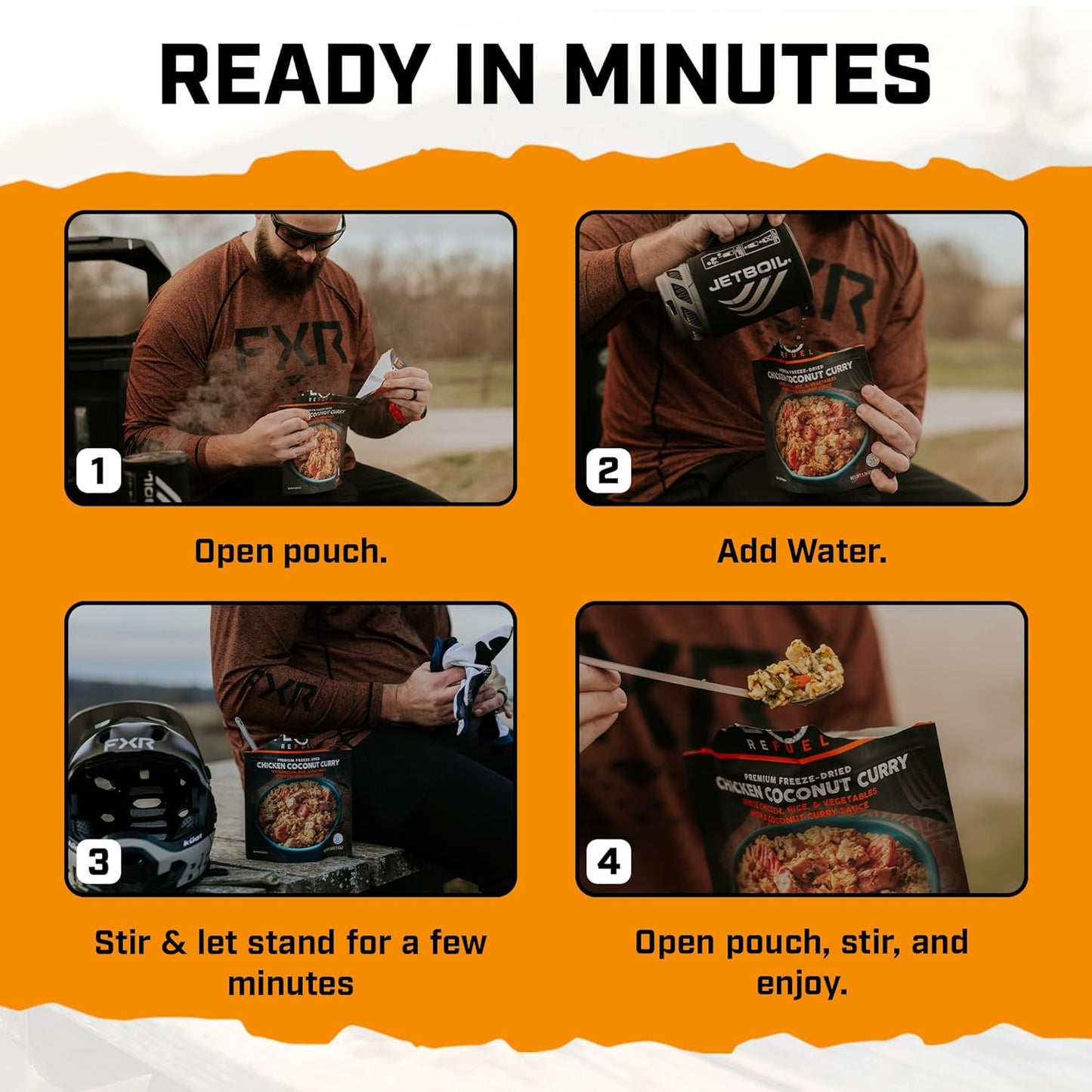 Peak Refuel Chicken Coconut Curry - High Protein Freeze-Dried Camping Food | Quick Prep | 2 Servings