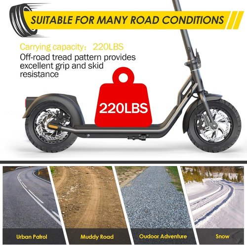 10x2.70-6.5 Solid Tire,2 Pack 70/65-6.5 Scooter Tubeless Solid Tire,10 inch Tires for Hover-1 Alpha Evercross H5 Electric Scooter Mobile Cruiser