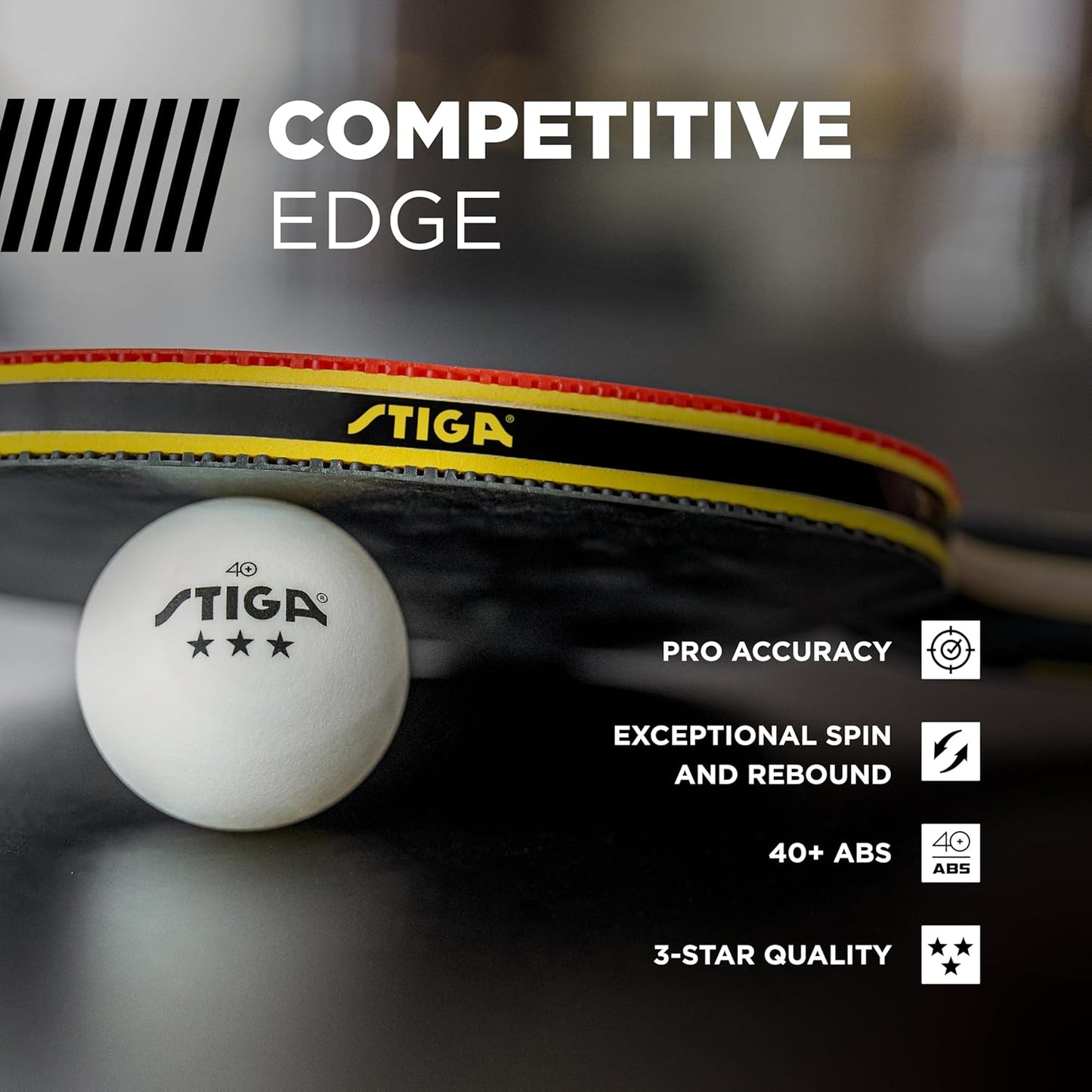 Stiga 3-Star Table Tennis Balls - High-Quality Performance | Perfect for Competitive Play