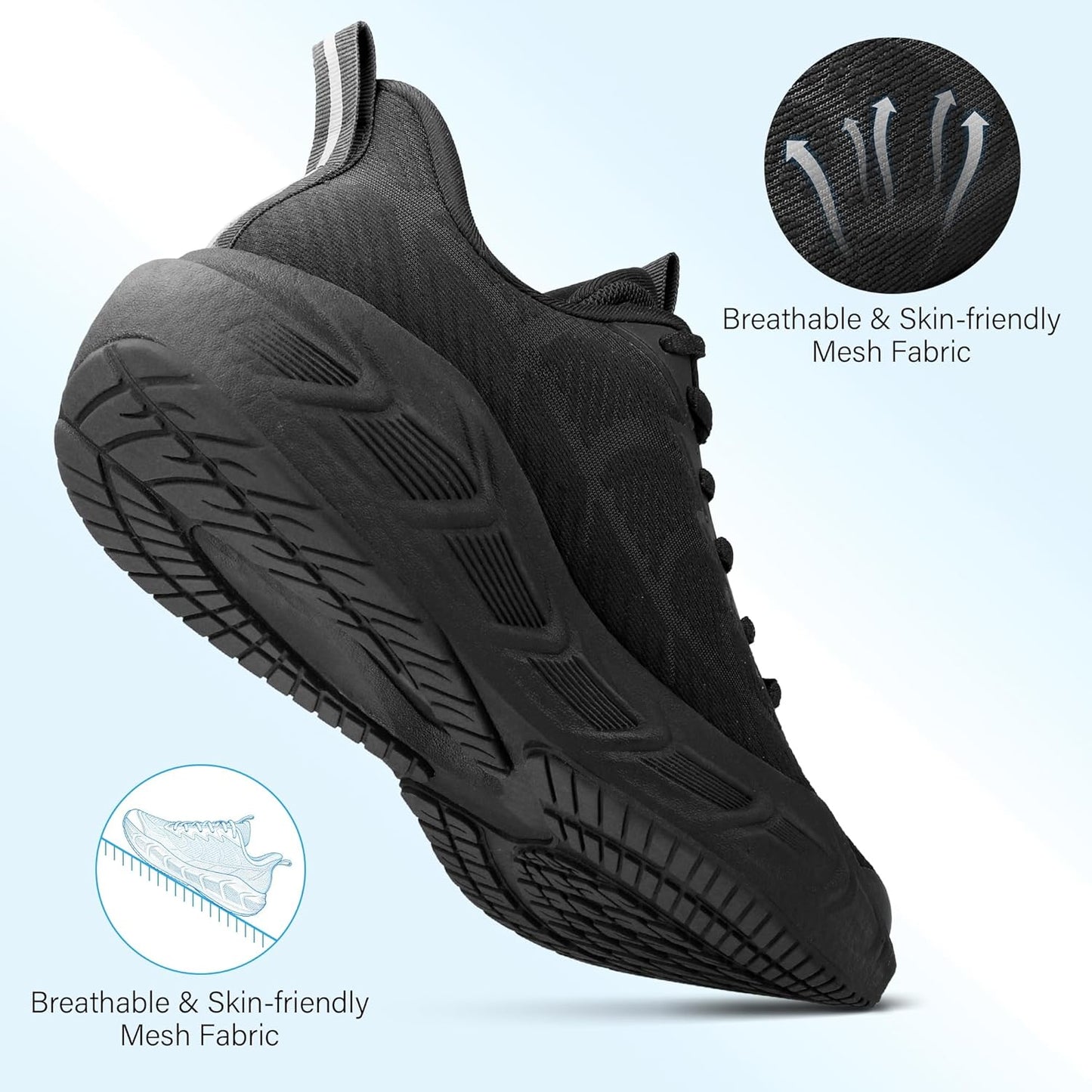 Skiennix Men's Lightweight Cushioning Athletic Shoes - Non-Slip Comfort for Running & Gym Workout