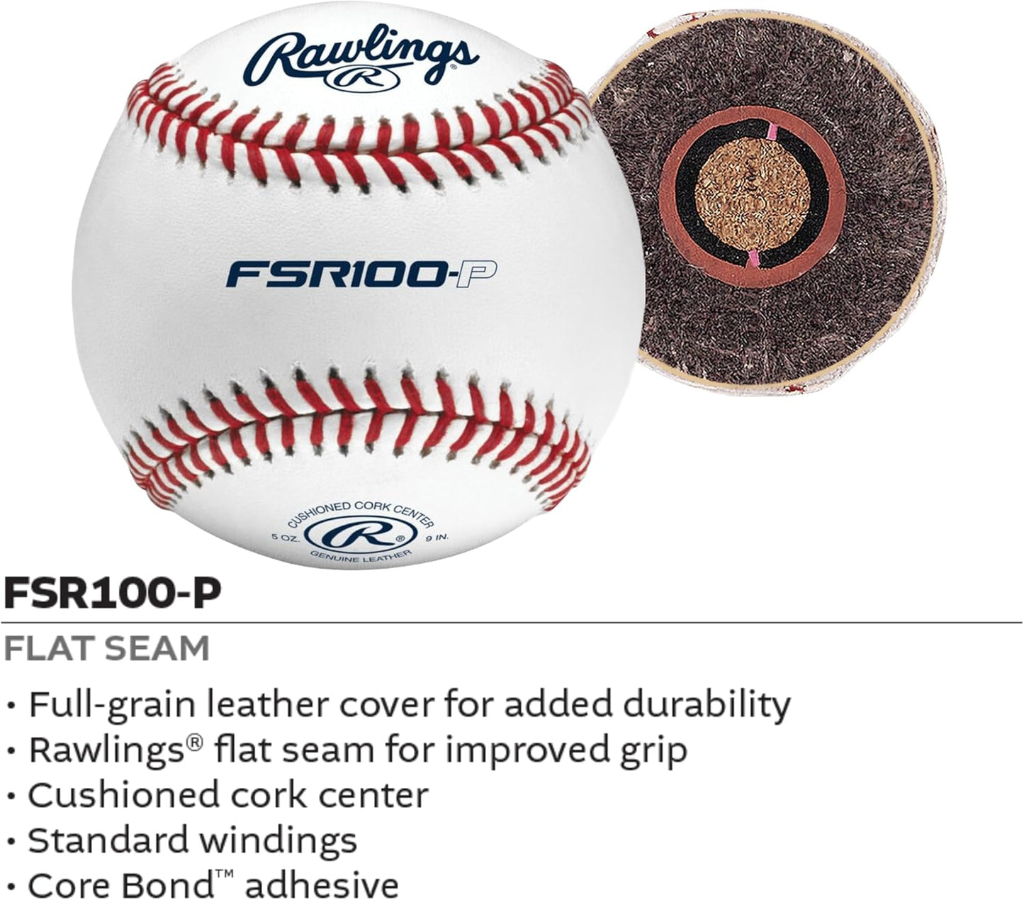 Rawlings Practice Baseballs - R100-P & FSR100-P | Ideal for Collegiate, High School & Youth Teams