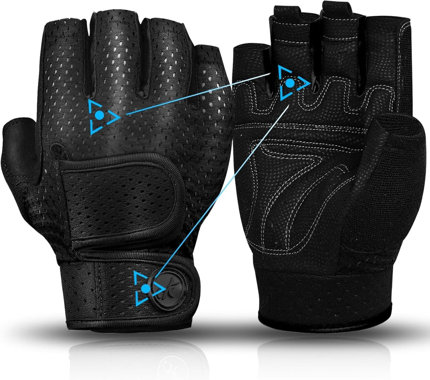 MOREOK Workout Gloves - Padded Fingerless Weight Lifting Gloves for Men & Women | 3MM Gel Grip for Gym Fitness
