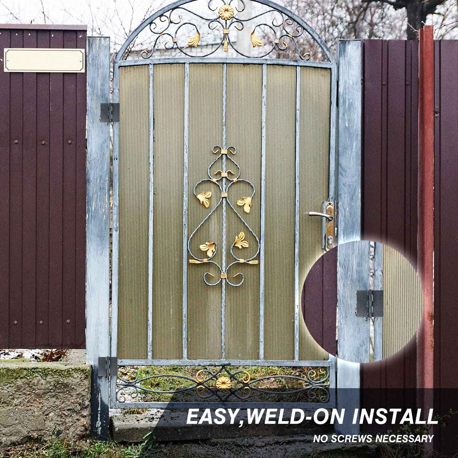 3 Heavy Duty Weldable Hinges 12 Ga Welding Long Lasting Steel Butt Hinge Corrosion and Rust Resistant Metal Weld on Hinges for Trailer Door Gates (4 Pcs)