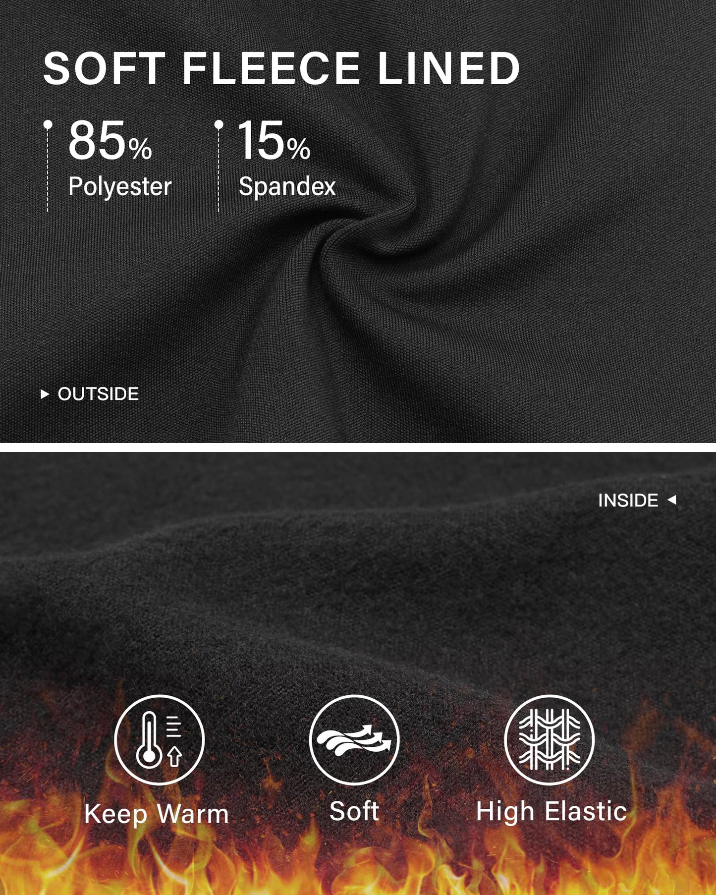 Stelle Girls Fleece Lined Flare Leggings Kids Bell Bottom with Pockets Warm Winter Athletic Yoga Pants (Black,XL)