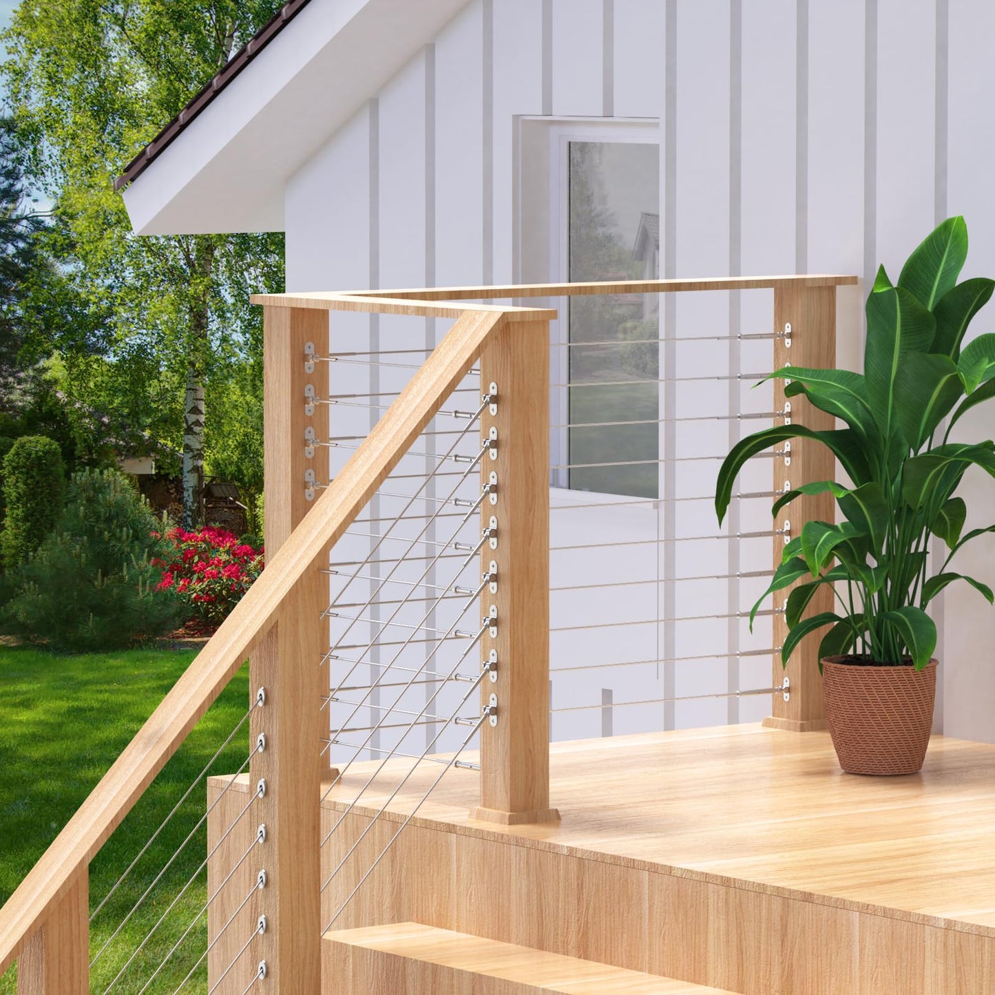 BLIKA 25 Pairs 1/8" Cable Railing Kit Swage Toggle Turnbuckle Hardware, Adjustable Angle T316 Stainless Steel Cable Railing Kits for 2"x2", 4"x4" Wood Posts, Deck Cable Railing Kits for Stairs, BL025