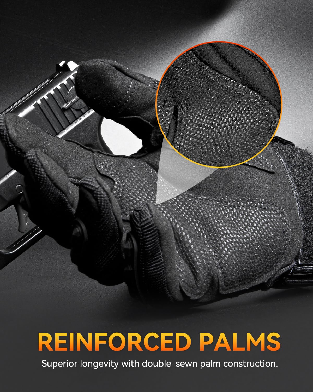 Tactical Gloves for Men and Women, Motorcycle Gloves Black Touchscreen with Hard Shell for Airsoft, Paintball, Motocross, Hunting, Shooting, Camping, ATV Riding, Outdoor Sports, Work (Black, Medium)
