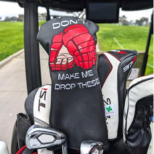Foretra Driver Headcover | Premium Leather Golf Club Covers | Novelty Design Golf Head Covers Essential Golf Accessories for Men and Women | Universal Fit for Golfer Clubs (Driver Don't Make Me)