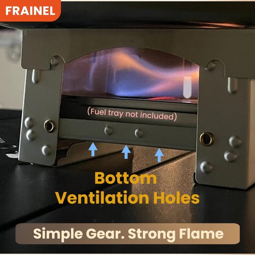 FRAINEL Mini Pocket Stove – Foldable German Style Emergency Furnace, Lightweight Portable Camp Stove for Backpacking, Snow Camping, Survival, Outdoor Cooking | Winter Picks