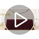 6ft Burgundy Polyester Table Skirt for Rectangle Tables - Wrinkle-Resistant Pleated Ruffle