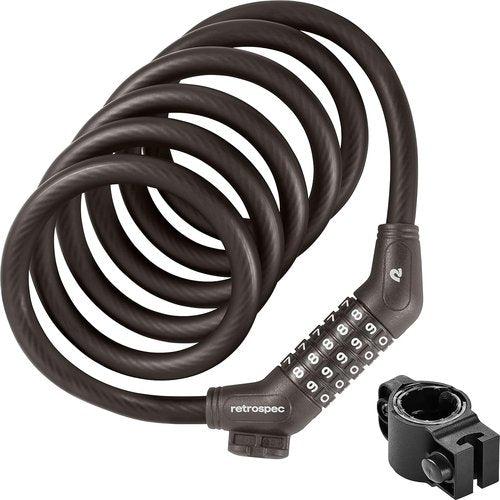 Grizzly Plus Integrated Combo Bike Lock - 12mm Security Cable for Ultimate Theft Protection