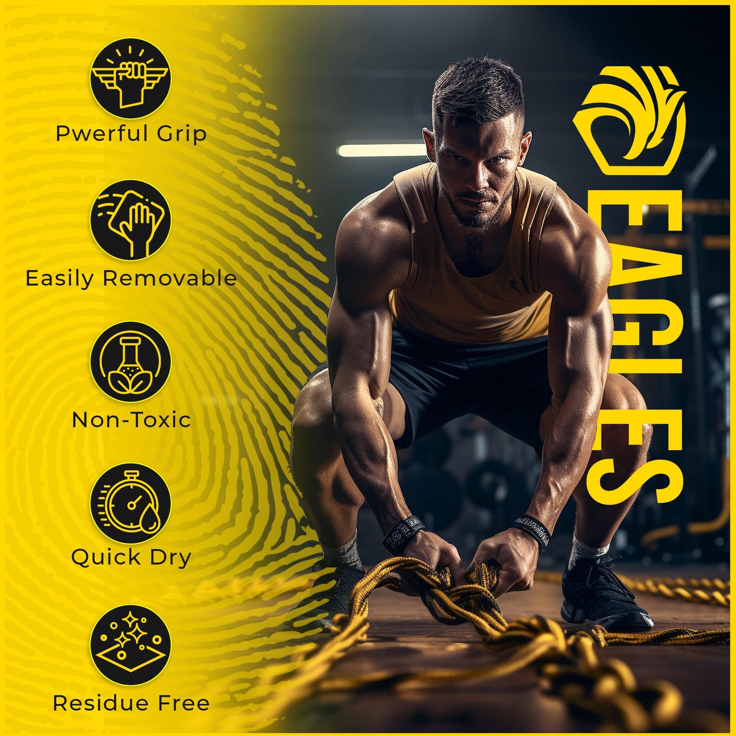EAGLES Dry Hand Grip Enhancer, 1, 2 or 3 Pack Non-Sticky Anti-Slip Solution for Pole Dancing, Sweaty Hands Dry Grip for Football Tennis Golf Gymnastics Gaming Weightlifting Pole Fitness (1 Pack)