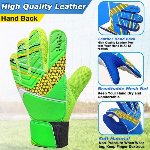 Jalunth Goalkeeper Soccer Gloves - Youth Anti-Slip Latex Palm for Boys & Girls | Comfortable Fit