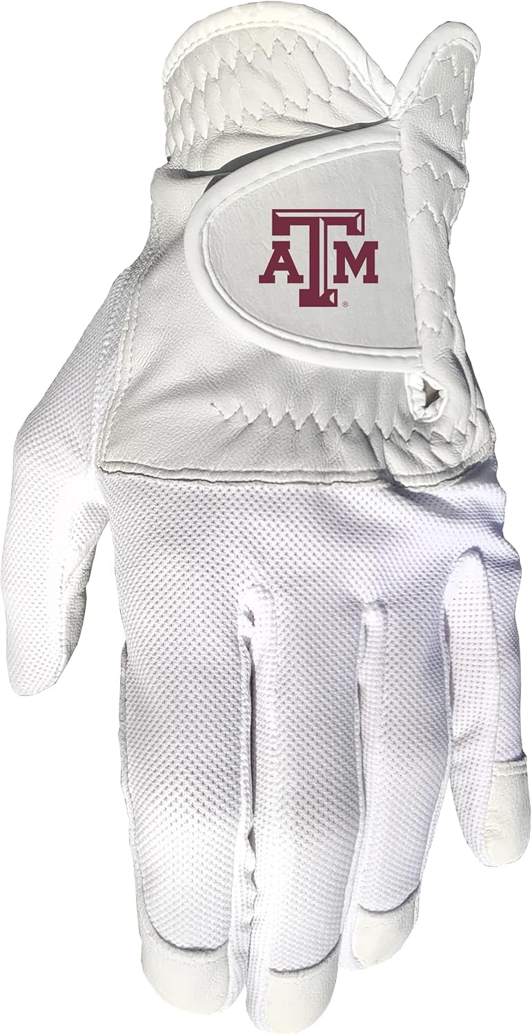 Team Golf NCAA Men's Left Hand Golf Glove - Ideal for Right-Handed Players | One Size with Magnetic Ball Marker