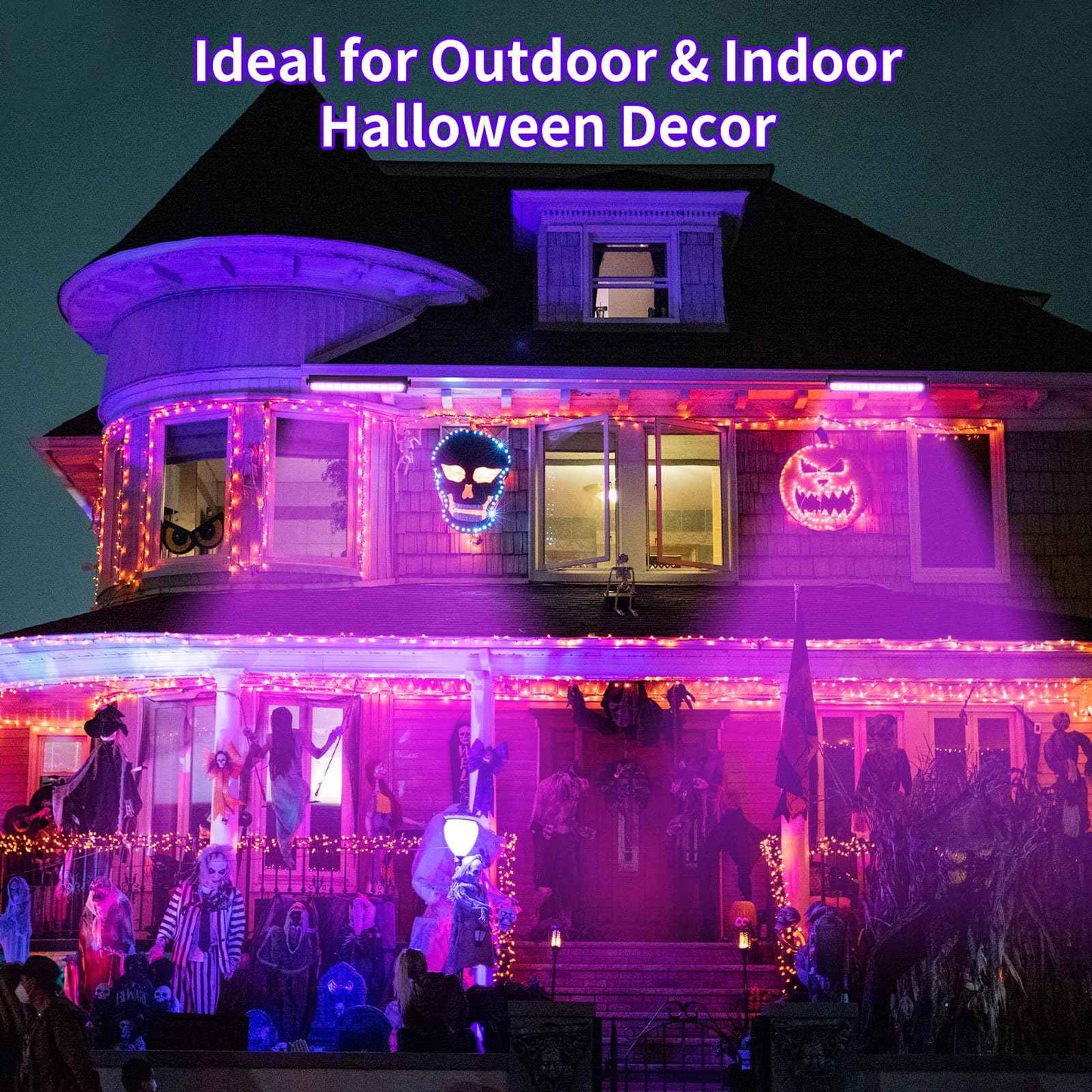 72W Black Light Bar IP66 Waterproof, LED Blacklight with Plug+Switch+5ft Cord, Outdoor Black lights with 108 LEDs, for Neon Glow in the Dark Party Halloween Decor Body Paint Fluorescent Poster, 3 Pack