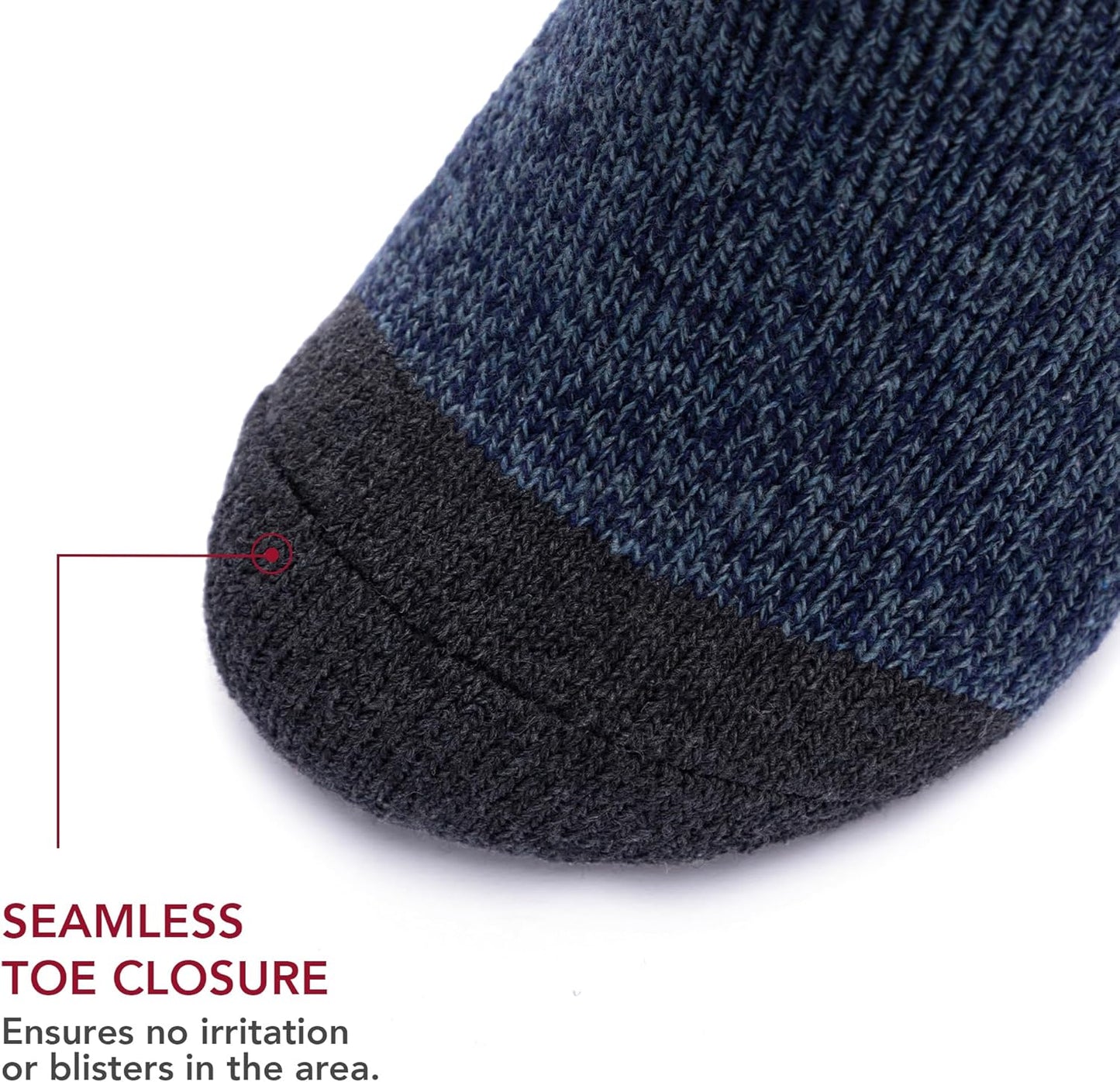RockDove Men's Thick Knit Wool Blend Crew Socks - Warm, Comfortable & Durable | Perfect for Cold Weather