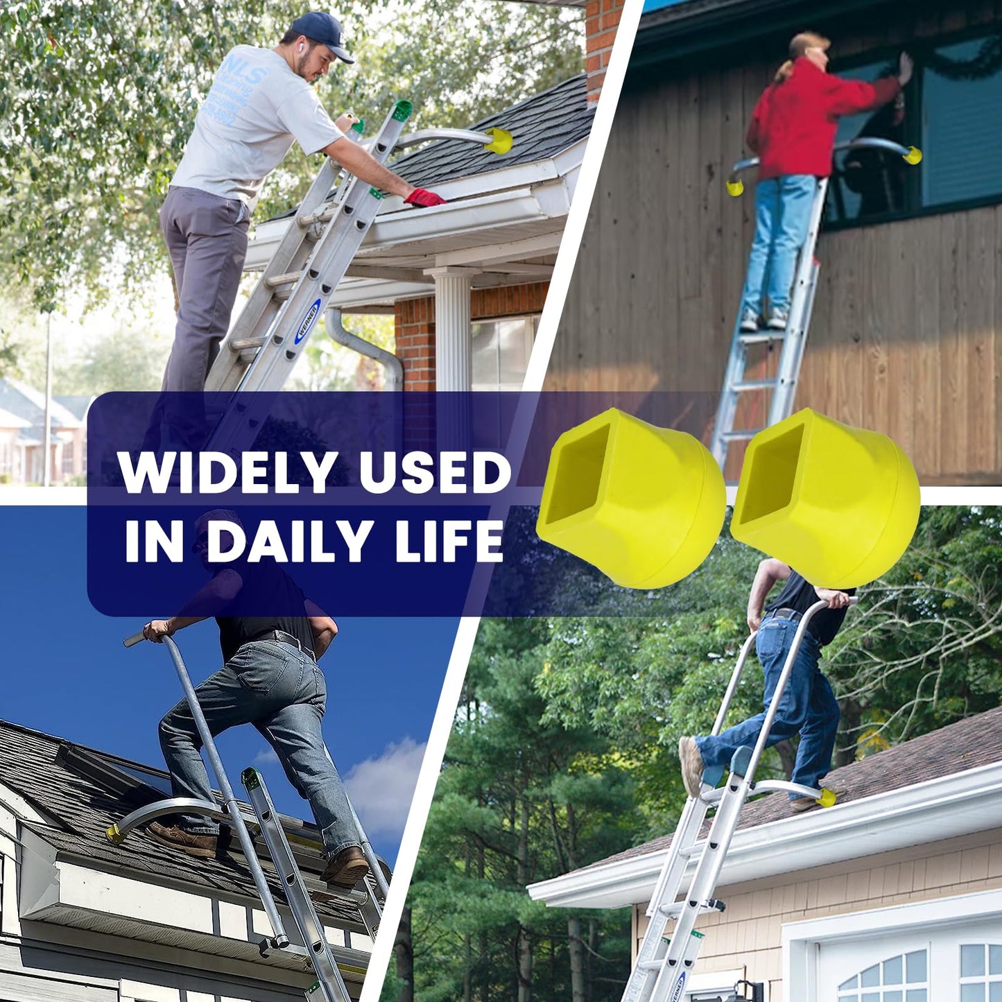 Ladder Stabilizer Bumpers for Werner Extension Ladder - Ladder Accessories with Non-Slip Protective Covers - 2 Pack Ladder Standoff End Caps Included