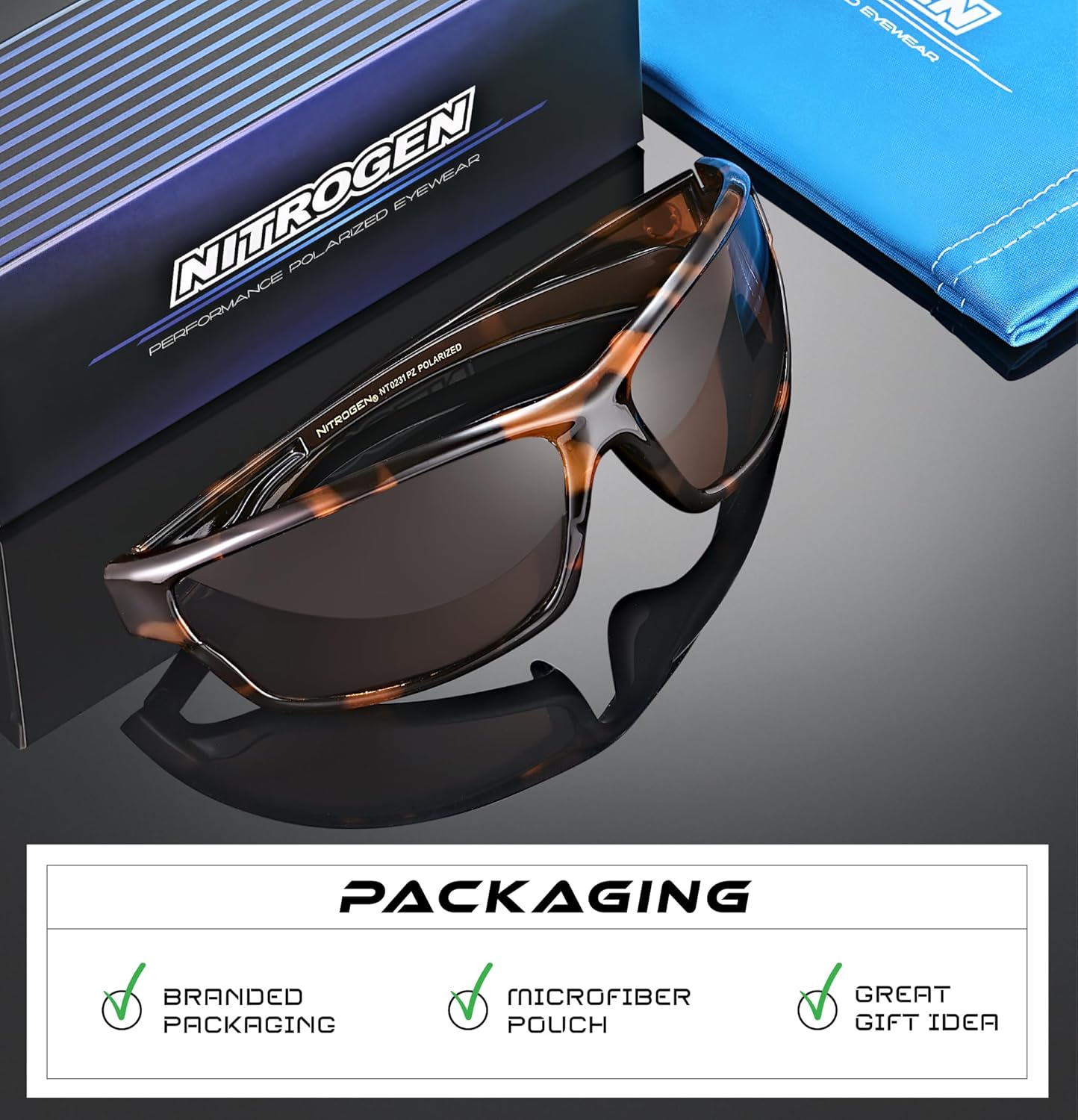 Nitrogen Polarized Sport Sunglasses - UV400 Protection for Men & Women | Ideal for Driving & Fishing