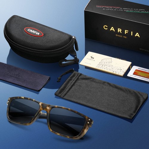CARFIA Sport Cycling Polarized Sunglasses for Men Driving Fishing Hiking Boating Square Wrapround Glasses