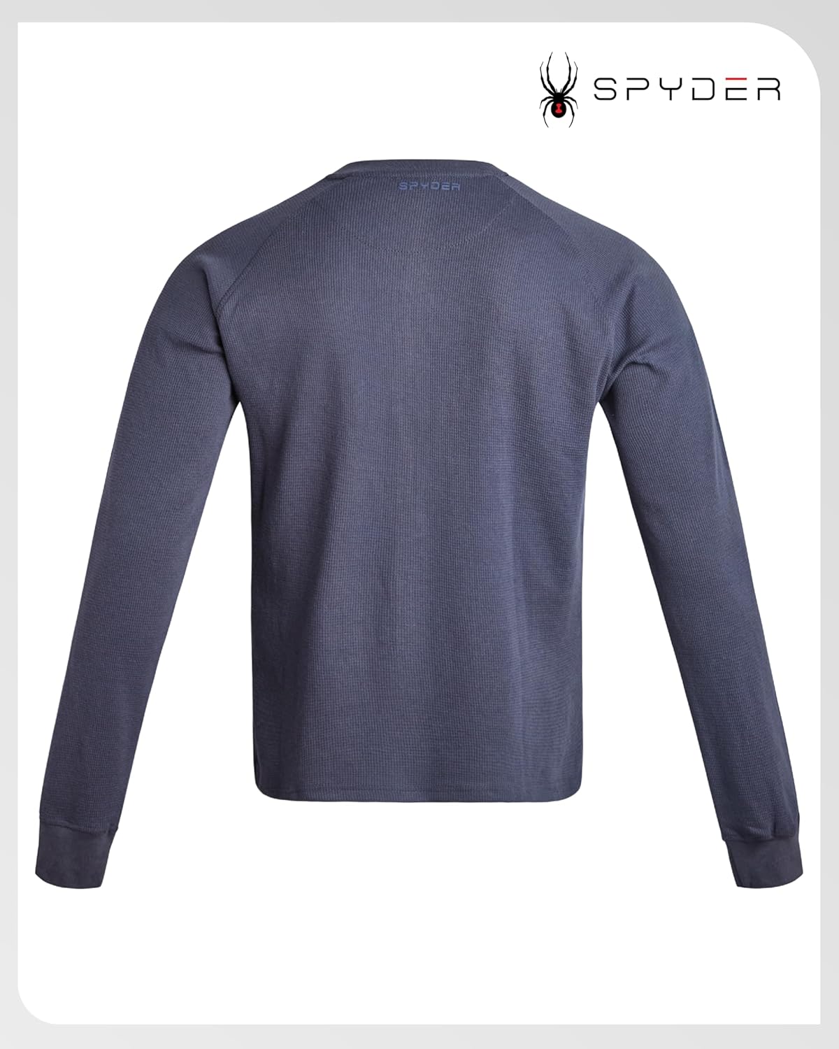Spyder Mens Henley Shirts - Soft Cotton Blend Waffle Knit | Moisture-Wicking Quick-Dry Long Sleeve