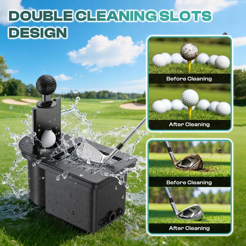 DRIVE UP Golf Cart Ball Washer and Club Cleaner Kit, Driver Side EZGO Golf Ball Cleaner and Club Head Washer, Suitable for RXV Gas and Electric Golf Carts, OEM 603836