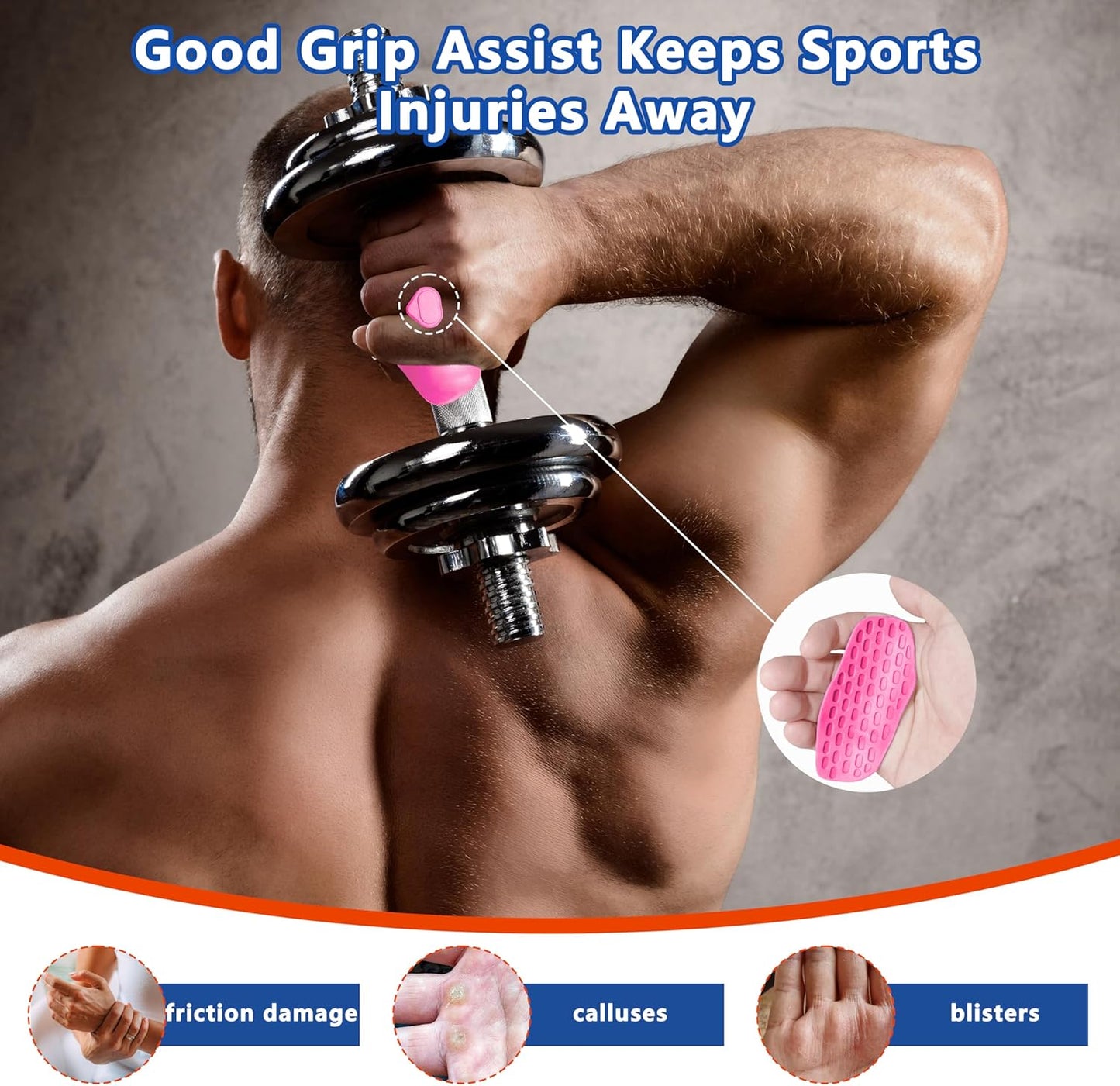 Ryptfit Silicone Gym Grips - Anti-Slip Weight Lifting Gloves for Men & Women | Perfect for Barbell & Pull-Ups