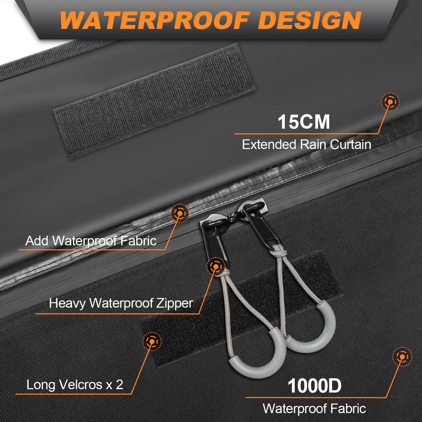 Sailnovo Rooftop Cargo Carrier 15 Cubic Car Roof Cargo Carrier Soft-Shell for Top of Vehicle, Waterproof Roof Bag Includes 4 Door Hooks + Storage Bag for Vehicles with/Without Roof Luggage Racks