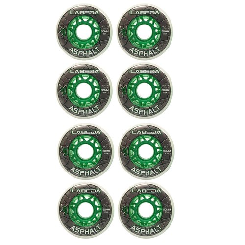 Labeda Wheels Inline Roller Hockey Gripper Asphalt Outdoor White 76mm 83A x8