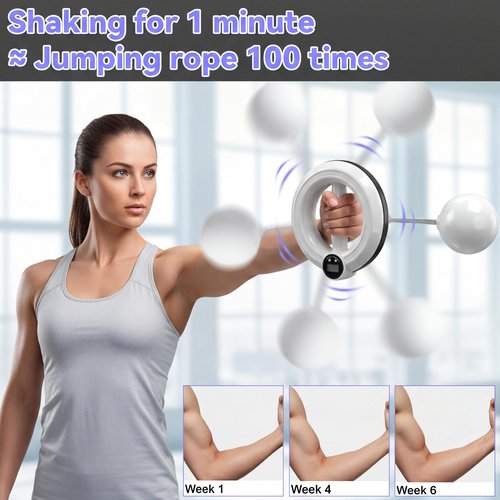 360° Hand Crank Arm & Forearm Trainer with Smart Counter, 3 Modes (Reps/Calories/Time) | Full-Body Toning Equipment for Chest, Shoulders, Arms | Home & Gym Workout for Men & Women (2 Pack)